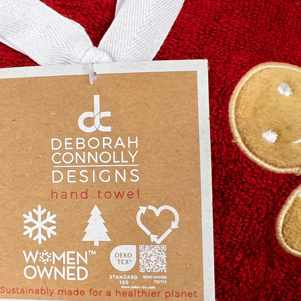 Deborah Connolly - ‘Gingerbread Man’ Hand Towels (2). NWT. Firm!
